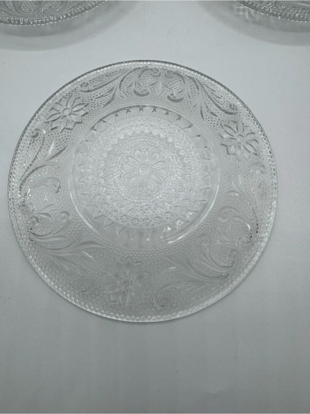 Anchor Hocking: SANDWICH CLEAR SAUCERS (SET OF 3)  - 6
